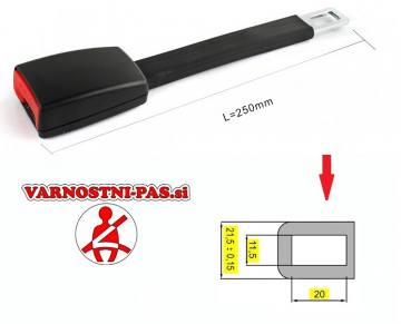 Daljši podaljšek 25 cm, kovinski jeziček 21,5 mm 433